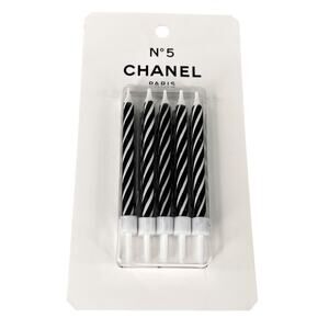 Chanel No 5 Birthday Candles Set of 10 Black White New